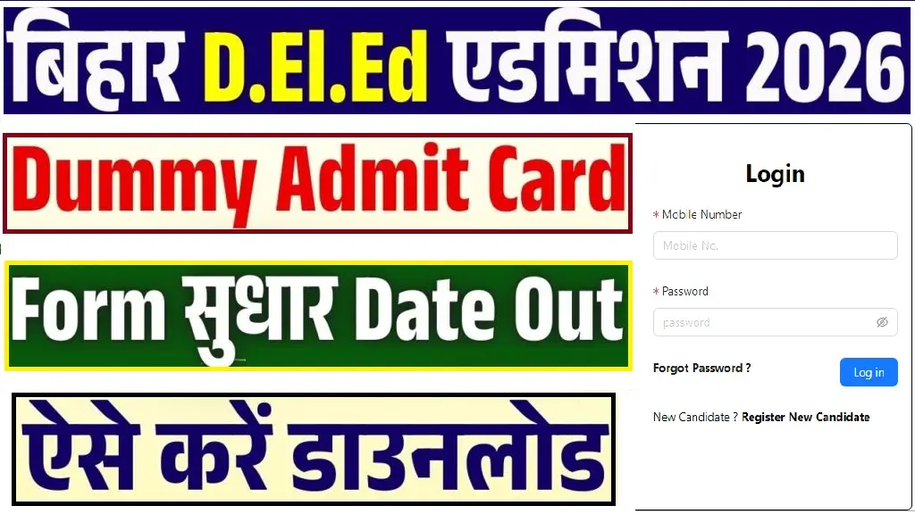Bihar DELED Dummy Admit Card 2026