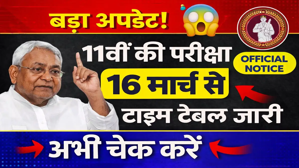 Bihar Board Class 11th Final Exam 2026